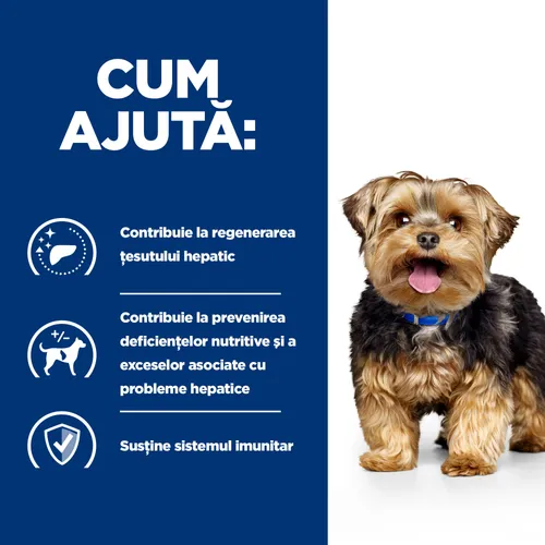 Sac de hrană uscată dietetică Hill's Prescription Diet l/d Liver Care, special concepută pentru susținerea funcției hepatice și regenerarea ficatului la câini.