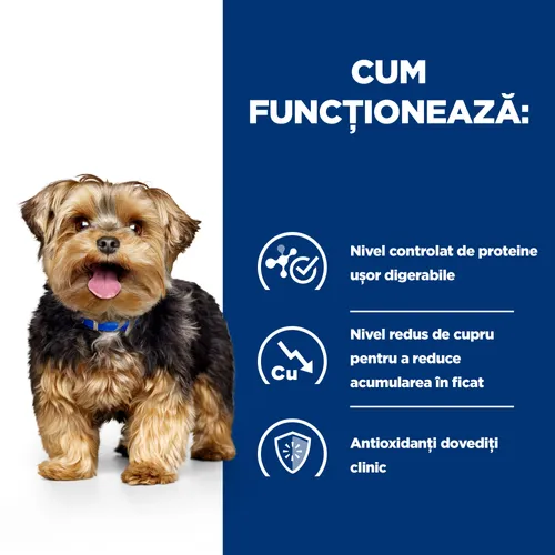 Sac de hrană uscată dietetică Hill's Prescription Diet l/d Liver Care, special concepută pentru susținerea funcției hepatice și regenerarea ficatului la câini.