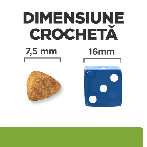 Sac de hrană uscată dietetică Hill's Prescription Diet Metabolic + Mobility Mini cu pui, pentru câinii de talie mică cu afecțiuni articulare și probleme de greutate.