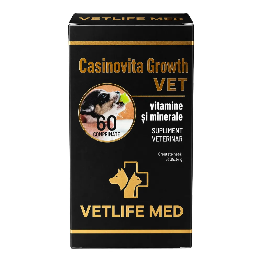 Vitamine pentru Câini Juniori și Pui – Casinovita Growth VET, 60 Comprimate - imagine 2