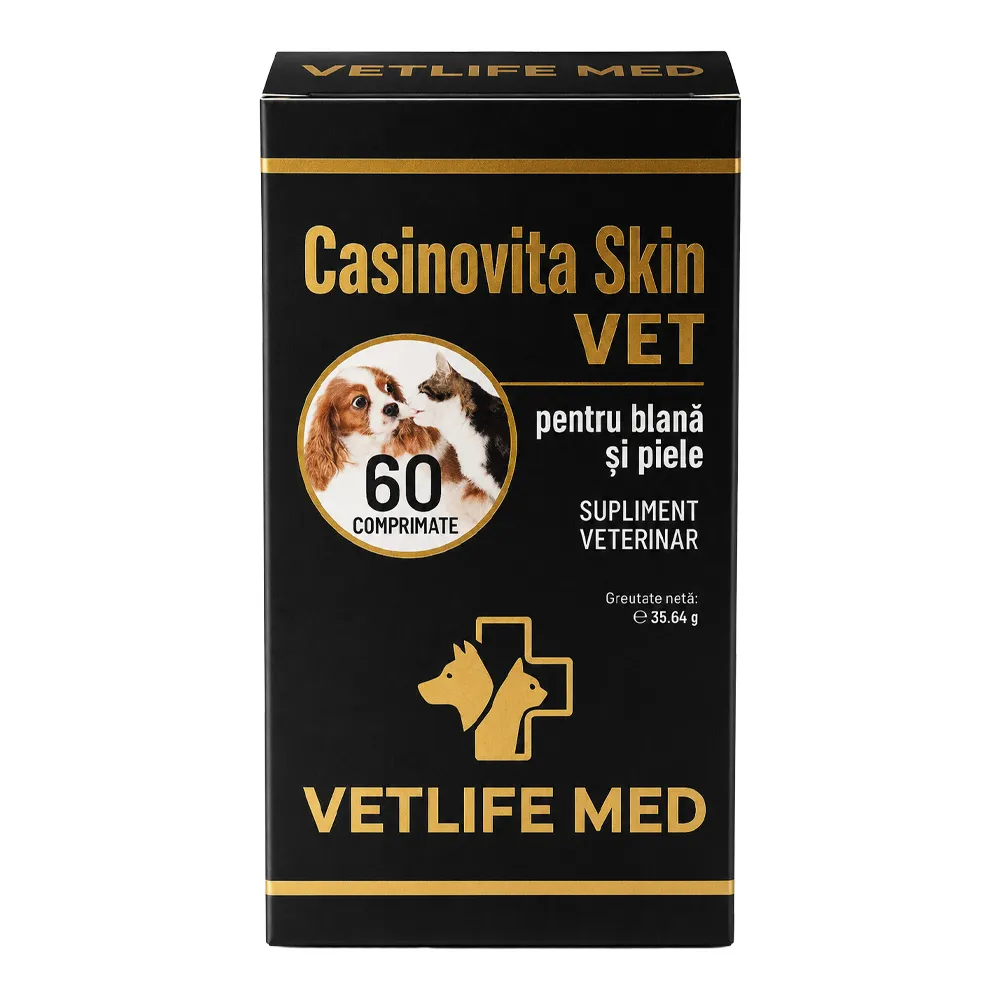 Vitamine Împotriva Căderii Părului la Câini și Pisici – Casinovita Skin VET, 60 Comprimate - imagine 2