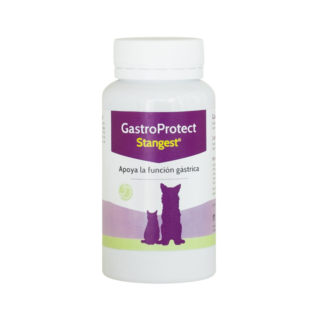 Cutie cu 30 de tablete GastroProtect, supliment cu efect de pansament gastric pentru susținerea și protejarea sistemului digestiv la câini și pisici.