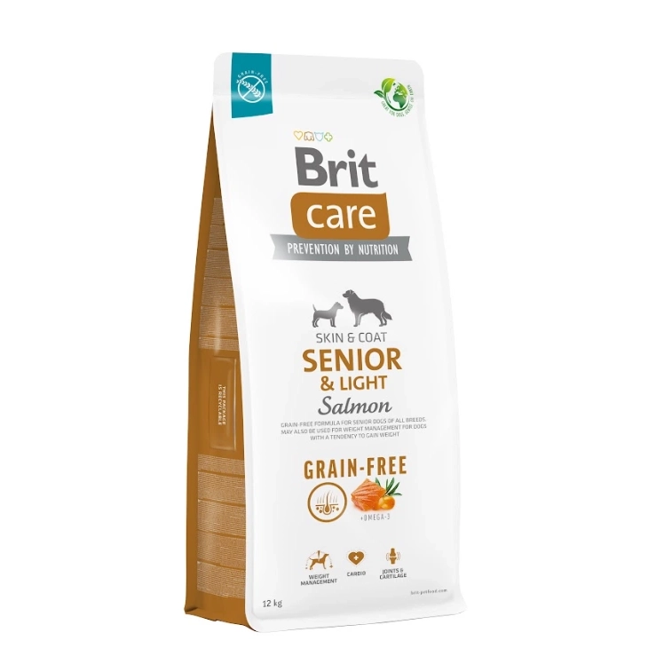 Hrană uscată hipoalergenică Brit Care Grain-Free pentru câini adulți de talie mare, cu somon și cartofi, sac de 12 kg.