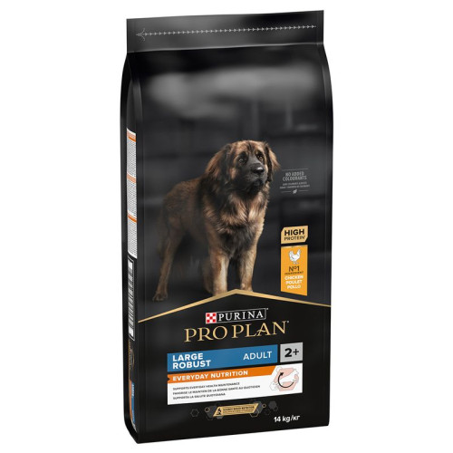 Hrană uscată Purina Pro Plan Large Robust Adult pentru câini de talie mare cu constituție robustă, cu pui, sac de 14 kg.