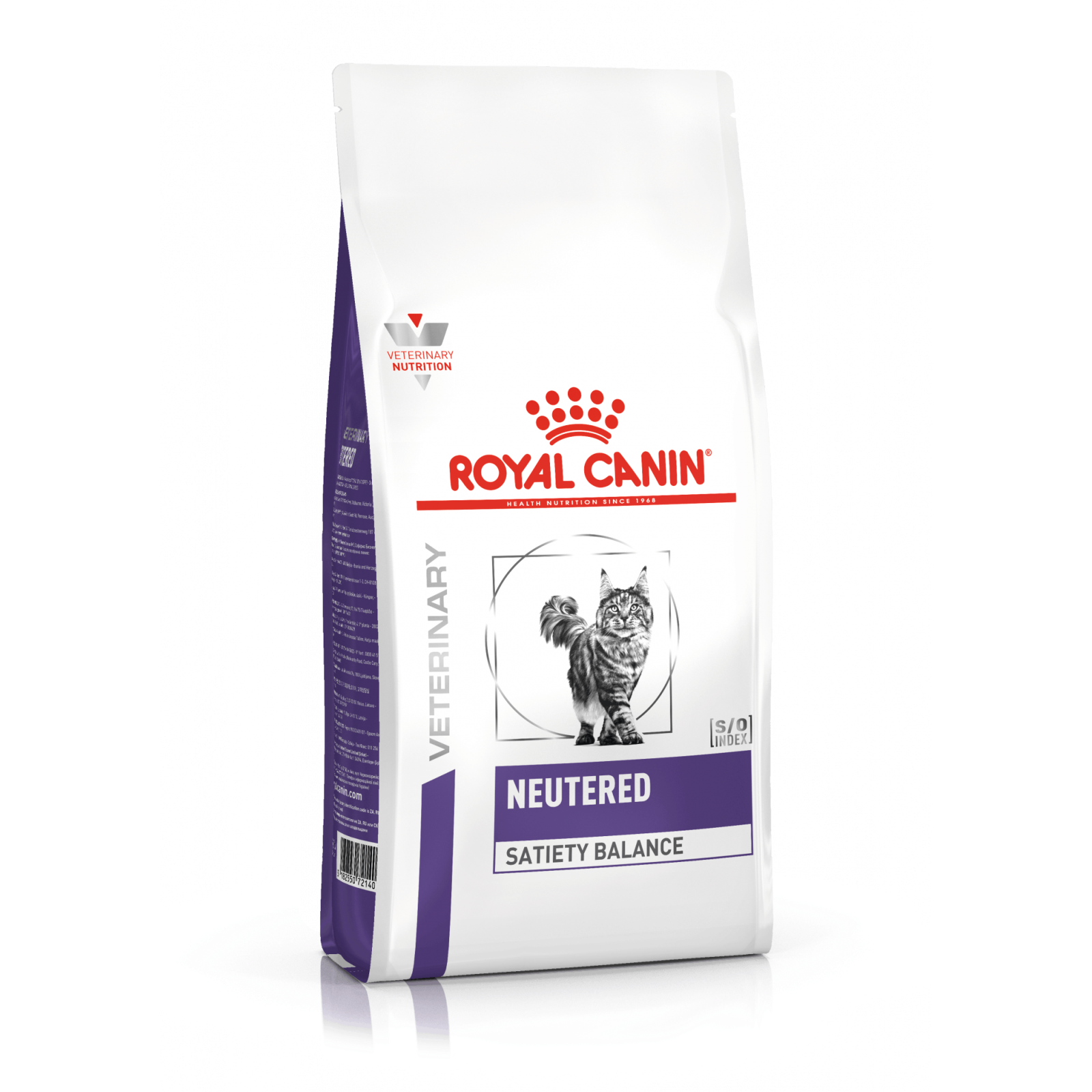 Sac de 400 g cu hrană uscată Royal Canin Neutered Satiety Balance, formulă veterinară pentru controlul apetitului și sănătatea urinară a pisicilor sterilizate.