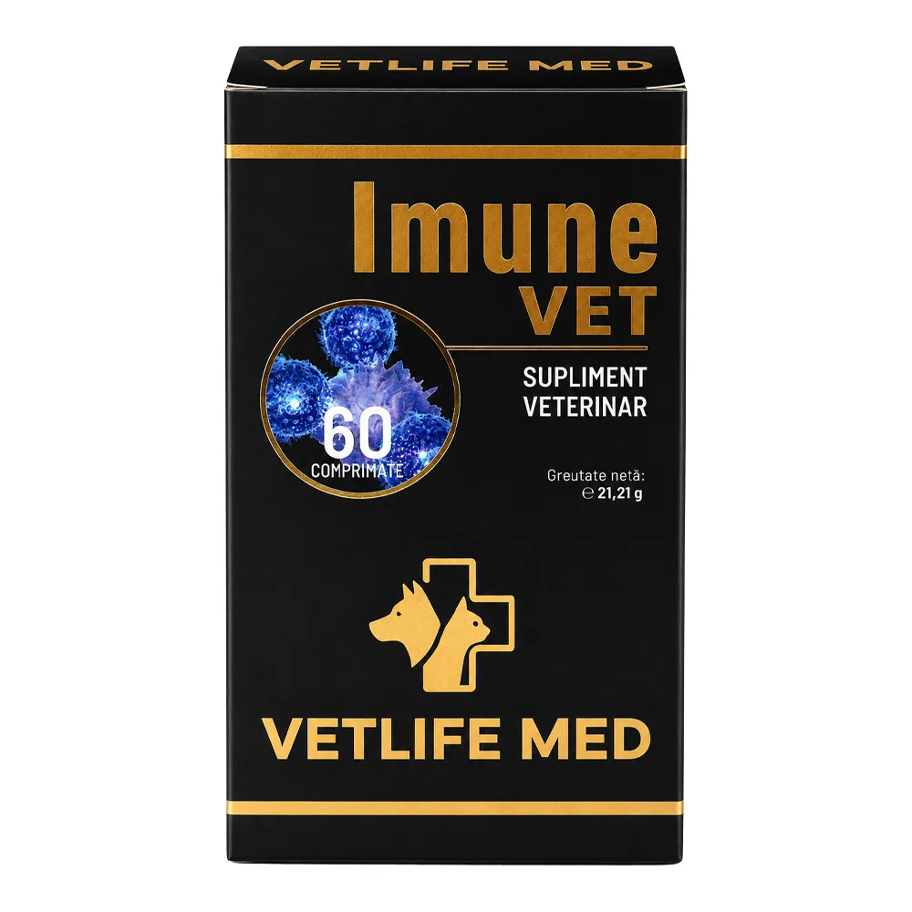 Imune VET, Supliment pentru Imunitate, Detoxifiere și Vitalitate la Câini și Pisici, 60 Comprimate - imagine 2
