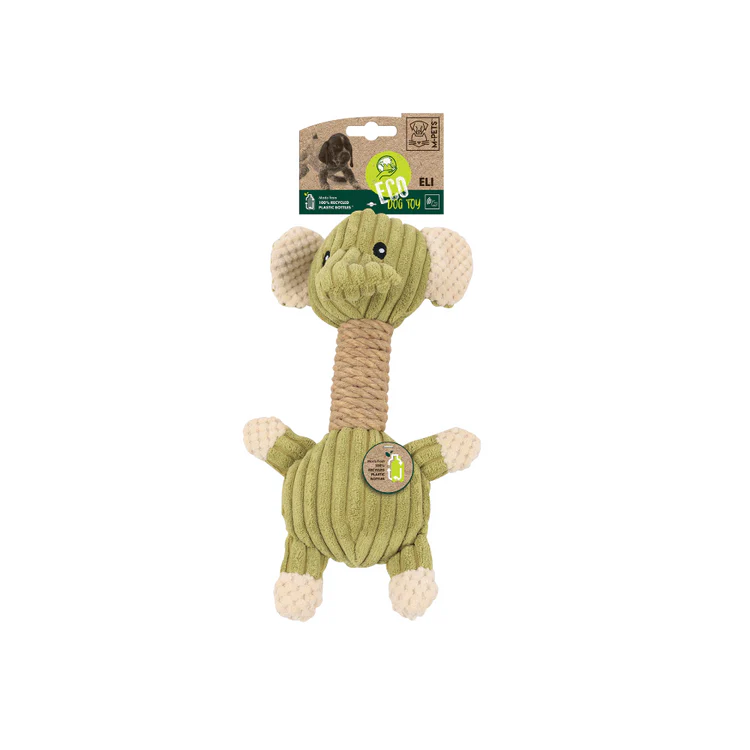 Jucărie ecologică pentru câini M-Pets Eli Eco, fabricată din materiale naturale și sustenabile, design optimizat pentru prindere ușoară și ros.