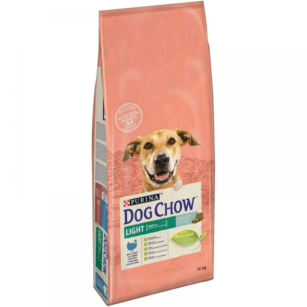 Hrană uscată Purina Dog Chow Adult Light pentru controlul greutății la câini, cu curcan, sac de 14 kg.
