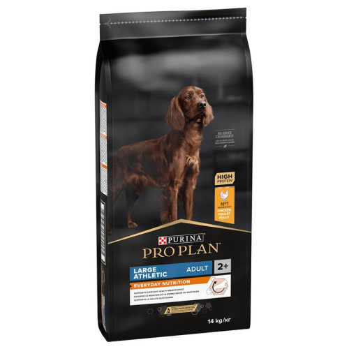 Hrană uscată Purina Pro Plan Large Athletic Adult pentru câini de talie mare cu constituție atletică, cu pui, sac de 14 kg.