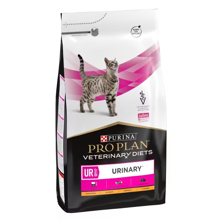 Hrană dietetică veterinară Purina Pro Plan UR Urinary pentru pisici, tratarea și prevenirea afecțiunilor urinare, sac de 5 kg.