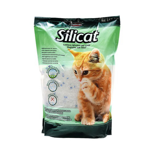 Pungă 2.2 kg așternut igienic silicatic Padovan pentru pisici, cu absorbție rapidă și control antibacterian.