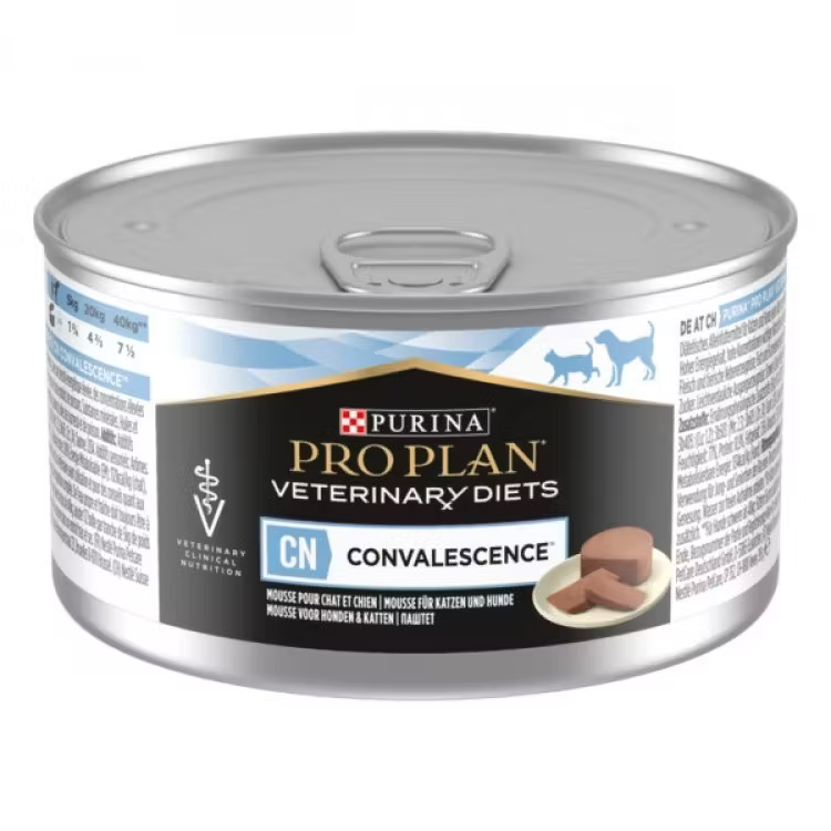 Conservă hrană umedă dietetică Purina Pro Plan Veterinary Diets CN Convalescence Mousse pentru câini și pisici, 195 g.