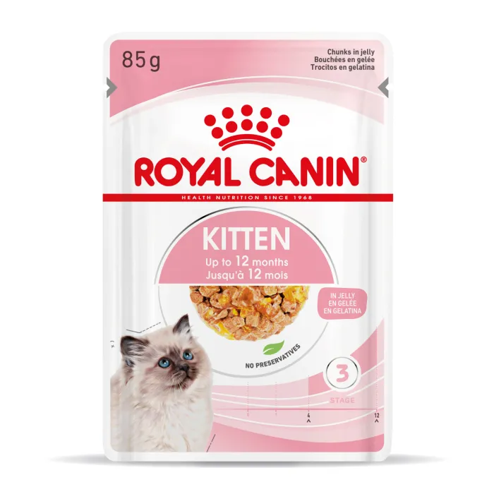 Plic de hrană umedă în aspic pentru pisoi Royal Canin Kitten in Jelly.