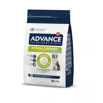 Hrană uscată dietetică pentru câini Advance Veterinary Diets Hypoallergenic, sac de 2.5 kg.
