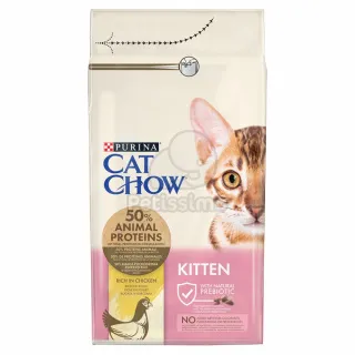 Sac de 1,5 kg de hrană uscată pentru pisoi Purina Cat Chow Kitten cu Pui.