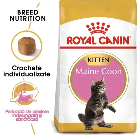 Sac de 2 kg de hrană uscată pentru pisoi Maine Coon Royal Canin Maine Coon Kitten.
