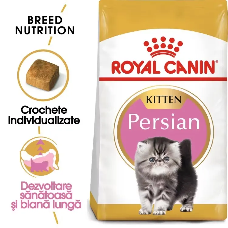 Sac de 2 kg de hrană uscată pentru pisoi Persani Royal Canin Persian Kitten.
