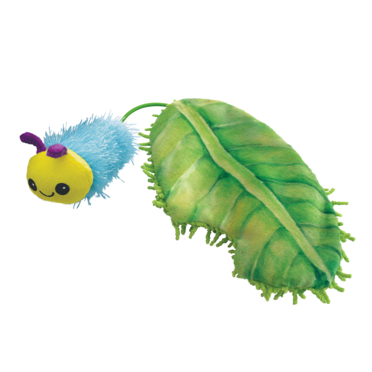 Jucărie interactivă pentru pisici KONG Flingaroo Caterpillar în formă de omidă cu brațe elastice și catnip.