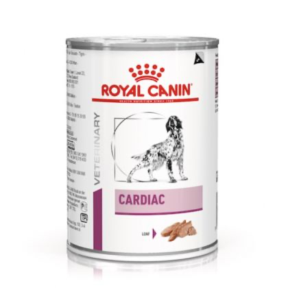 Conservă hrană umedă dietetică pentru câini Royal Canin Cardiac, cutie de 410 g.