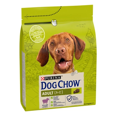 Sac de 2.5 kg hrană uscată pentru câini Purina Dog Chow Adult cu miel și orez.