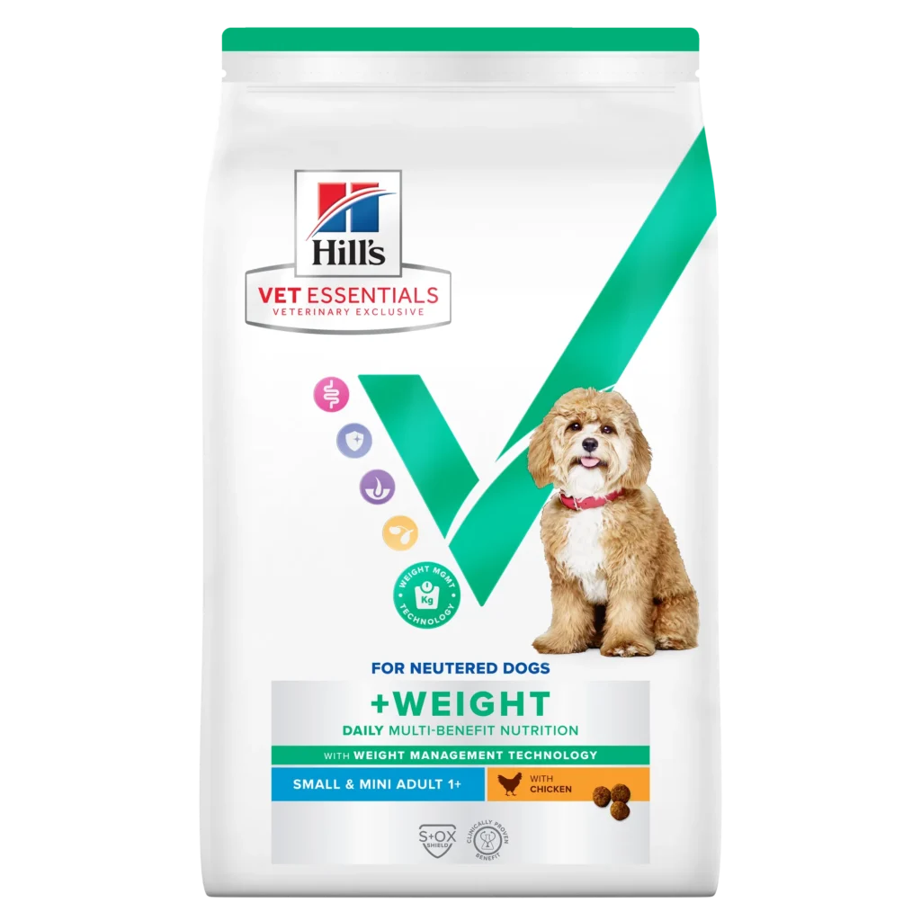 Sac de hrană uscată pentru câini Hill's Vet Essentials Multi-Benefit Weight Adult Small & Mini cu pui.