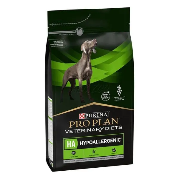 Sac de 11 kg hrană uscată dietetică Purina Pro Plan Veterinary Diets HA Hypoallergenic pentru câini cu alergii.