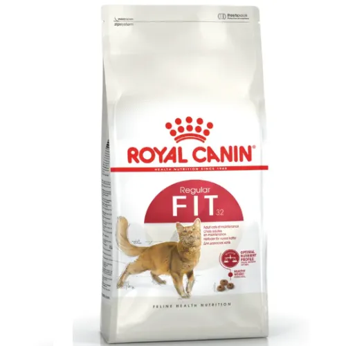 Sac de 4 kg hrană uscată Royal Canin Fit 32 pentru pisici adulte cu nivel moderat de activitate.
