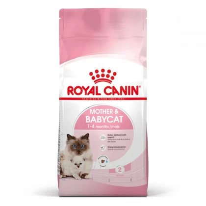 Sac de 2 kg hrană uscată Royal Canin Mother & Babycat pentru pui de pisică și pisici mame.