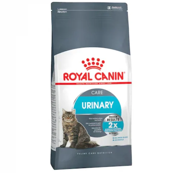 Sac de 2 kg hrană uscată Royal Canin Urinary Care pentru protecția tractului urinar al pisicii.